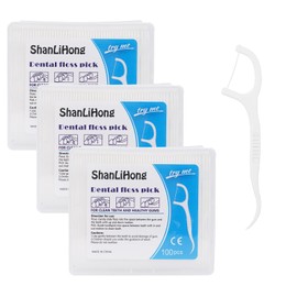 ShanLiHong Dental Floss Picks High Toughness Professional Toothpicks Sticks 3-Pack(300pcs),with Portable Case Seal and ToothpicksEasy StoragePerfect for Family,Hotel,Travel