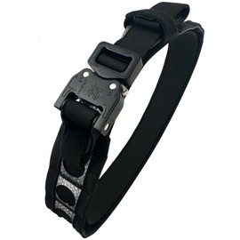 MILQUEST Tactical Belt, Lightweight, Low Profile, Metal, Cobra Buckle, Double Layer, FERRO Type, BISON Belt, Molle Belt, Survival Games, Black, Free size