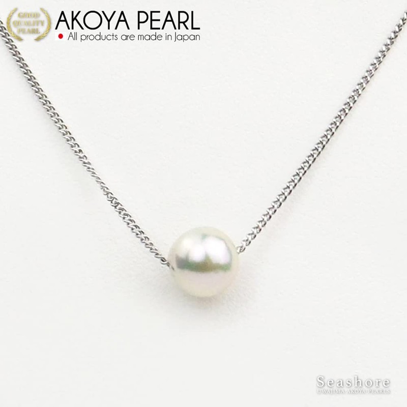 Seashore Uwajima Akoya Pearl, Women's Single Grain Pearl Necklace, White,