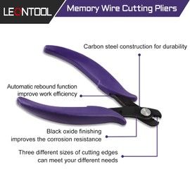 LEONTOOL 5.5 Inch Memory Wire Cutter Kit - 200 White K Memory Wire Loops for Jewelry Making