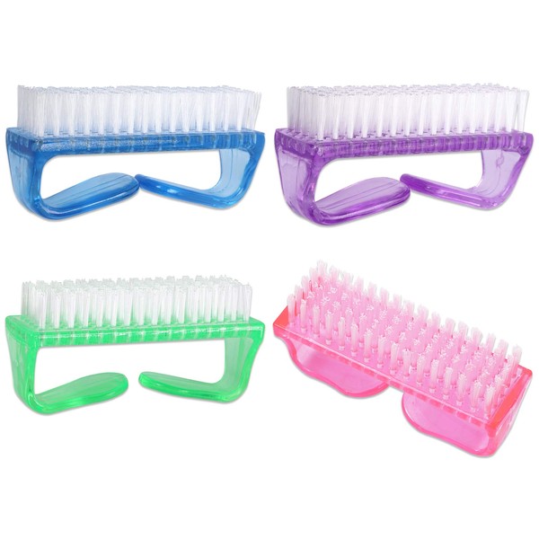 Beauticom (Pack of 4 Pieces) Mixed Colored Scrub Brush with