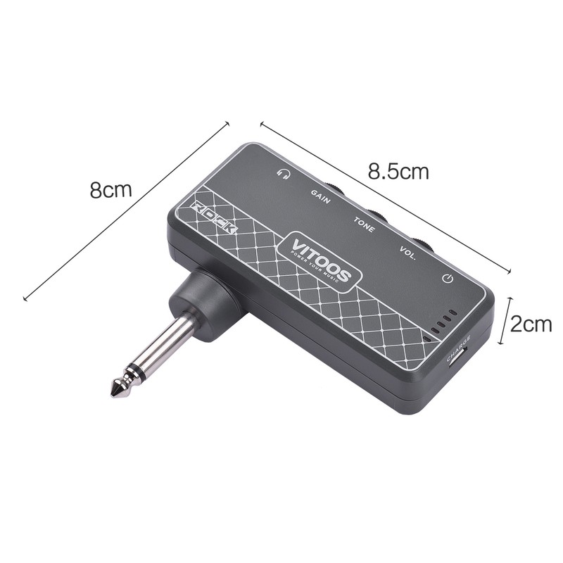 VITOOS ROCK Guitar Headphone Amplifier Amp 1/4 Inch Plug 3.5mm