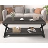 HSH Gray Coffee Table for Living Room, Minimalist Rectangle Center