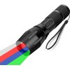 WAYLLSHINE 4 in 1 Multicolor Flashlight, Single Mode White, Red,