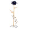 Ejoyous Gold Dipped Roses 24K Gold Rose Forever Blooming Flowers Blue with Stand