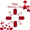 Valentine's Day Press on Nails Short Square - Valentine's Day
