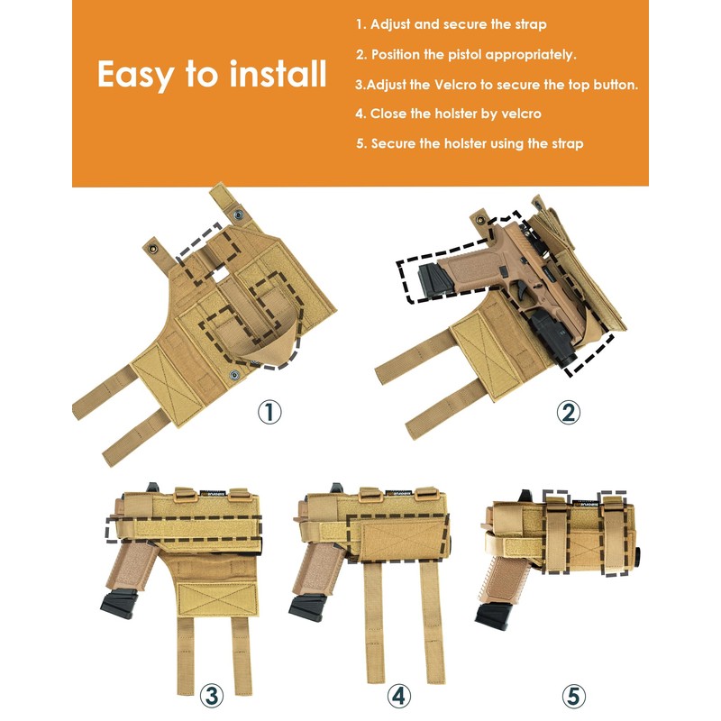 Universal Drop Leg Holster - Adjustable Thigh Holster for Light