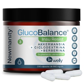 NEWMANITY Glucobalance InsuResist con Berberina, Canela Ceylon, Ácido Alfa Lipoico y L-Triptofano - 75 dias - Suplemento para Bienestar con Capsulas Veganas Naturales para Apoyo Metabólico