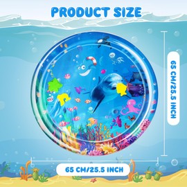 Tummy Time Mat Inflatable Water Mat Water Play Mat Sensory Toy Baby Tummy Time Mats Infant Toys for Newborn Girls Boys 0-6 Months Play Mats for Toddlers (65×65CM)