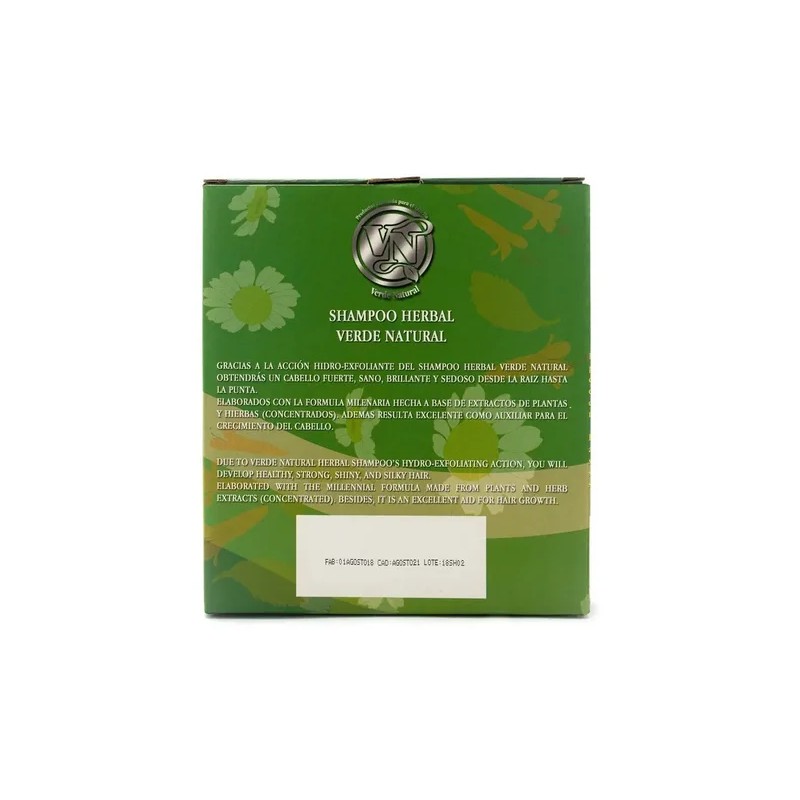 Shampoo Herbal Anti Caída Verde Natural.