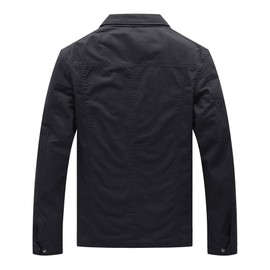 WenVen Men's Military Cotton Work Wear Jacket (Grey,L)