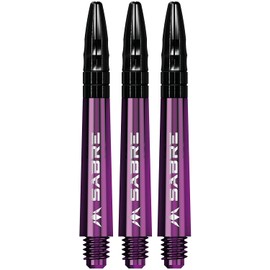 Mission Darts Sabre Shafts | Durable Polycarbonate Stems with Black Aluminium Top | 1 Set of 3 Shafts | Purple | Tweenie (S1552)