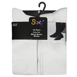 Mens 20 Pack Dress Socks - White