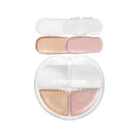 COLORGRAM TINTIN DORY HIGHLIGHTER PALETTE 02 CREAM BALM | 4 Color Compact Palette with Silky Cream Smooth Texture | Travel-Friendly Collectible with Vibrant Shades | Ideal for Daily Glam or Bold Looks