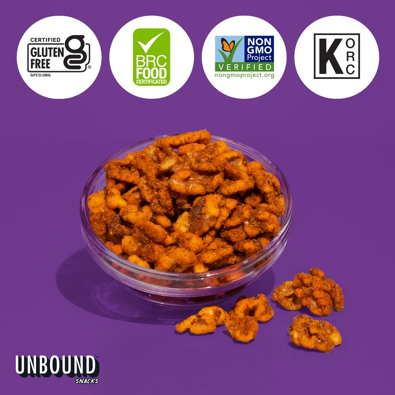 Unbound Snacks Flavored Nuts - Variety Walnuts Sampler, 4 oz