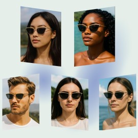 LOOKALEIDOSCOPE Metal Polarized Sunglasses for Men Women UV 400 (BRWON-GREY)