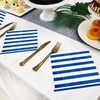 100 Pack Blue and White Stripes Napkins Stripe Cocktail Beverage