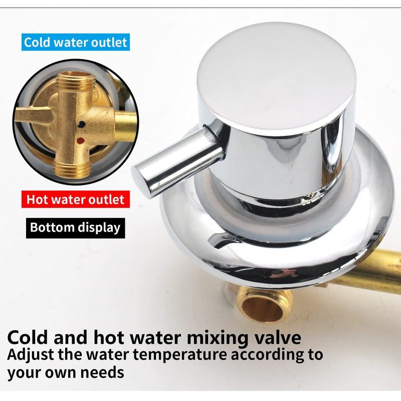 ZAKSEM 2/3/4/5 Way Brass Shower Faucet Bathroom Mixer Tap for