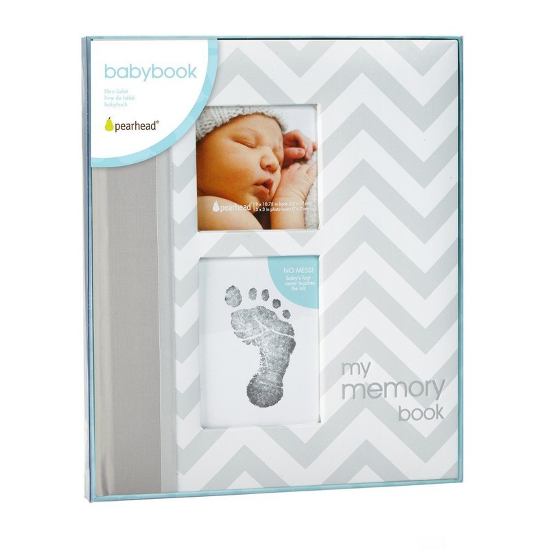 Pearhead First 5 Years Chevron Baby Memory Book, Clean-Touch Baby