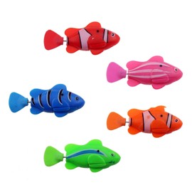 Tipmant Electronic Fish Toys Electric Animal Pet Goldfish Water Tank, Tub, Pool Kids Bath Toys Birthday Christmas Gifts (5 Fishes)