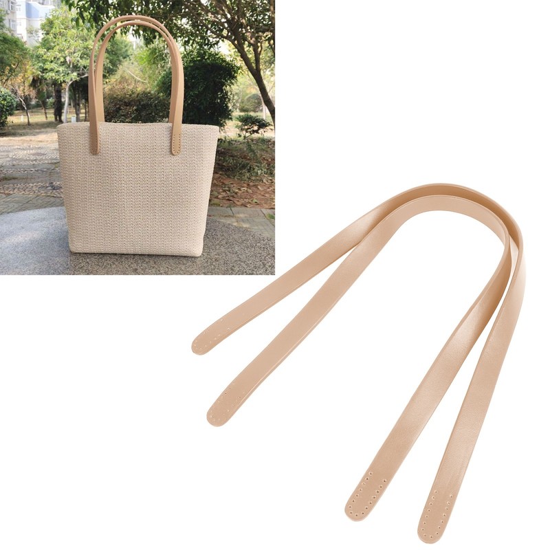 2Pcs Leather Bag Handles 25.6in Long 0.7in Wide Synthetic Leather