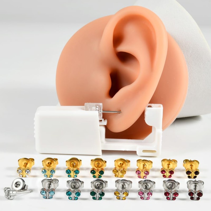 CHUANCI PAIR Disposable Sterile Ear Piercing Unit Flower/Butterfly Ear Tragus