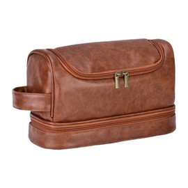 Travel Toiletry Bag - Makeup Travel Bag with Handle,Waterproof Toiletry Organizer with Hook Double Layer Cosmetic Pouch for Hotel Business Bathroom Gym Men Outdoor Home Vacation