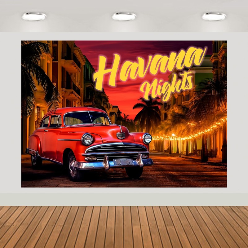 Havana Nights Backdrop Large Banner Dessert Table Decoration Photography Background