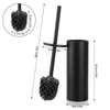 FIISAYL Toilet Brush with Stainless Steel Handle and Base, Black