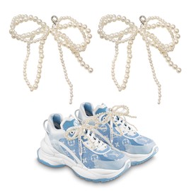 Kabwea Pack of 2 Beads Bows, Shoe Charms for Trainers, Various Shoe Charms, Shoe Pin Set, Shoes Charm, Shoe Charms for Sneakers