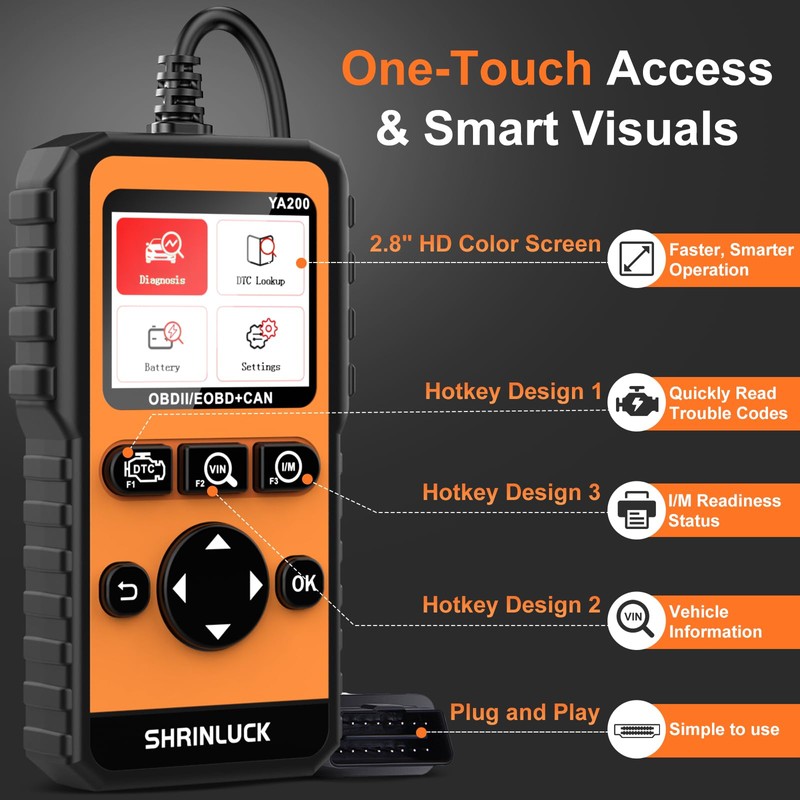 Y2 2.8'' Color Graphing Screen OBD2 Scanner Diagnostic Tool,Enhanced PRO