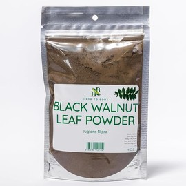 Herb To Body Black Walnut Leaf Powder - 4oz, Wildcrafted Juglans Nigra, Finely Ground Dried Black Walnut Leaves for Herbal Tea, Tinctures, and Traditional Preparations