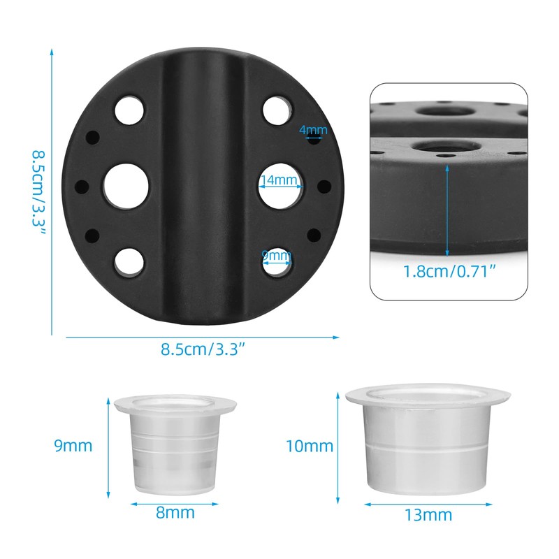 ATOMUS 101pcs Tattoo Ink Cap Kit with 1pc Cup Holder
