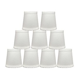 Urbanest Cotton Chandelier Lamp Shades, 4-inch, Hardback,Off White, Clip On(Set of 9)