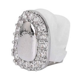 Single Tooth, Hip Hop Teeth Bling Teeth Accessory Decoration for Teeth Rapper Costume Cosplay Single Tooth (Portal Silver)