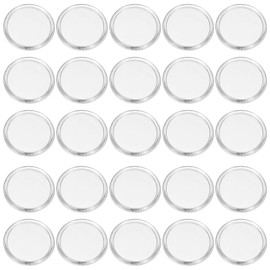 PATIKIL 35mm 1-1/2" Clear Plastic Round Book Binding Discs, 55 Pcs Discbound Expansion Discs Plating Round Binder Rings for DIY Notebook Planner