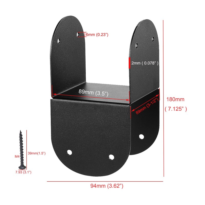 4 Pcs 4x4 Post Caps Tie Bracket, 14 Gauge Post
