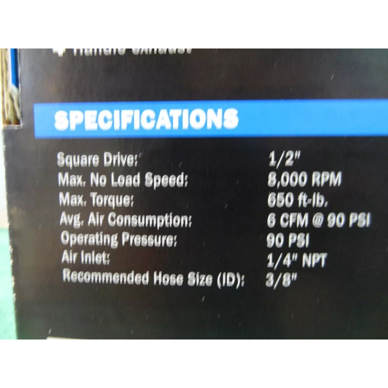 HART NEW Hart 1/2" Composite Body Air Impact Wrench 650ft-lbs