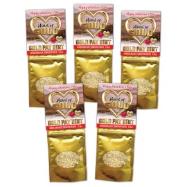 Valentine's Day Heart of Gold Pay Dirt, 2.5oz, Panning PayDirt Bag – Gold Prospecting Concentrate, Valentine Gift Party Favors (5)