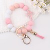 Jesemiah Flower Cross Silicone Beaded Wristlet Keychain Bracelet For Women