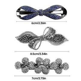 XPEX 3 Pack Elegant Hair Clips for Women, Shiny Crystal Hair Clips for Fine and Medium Thick Hair