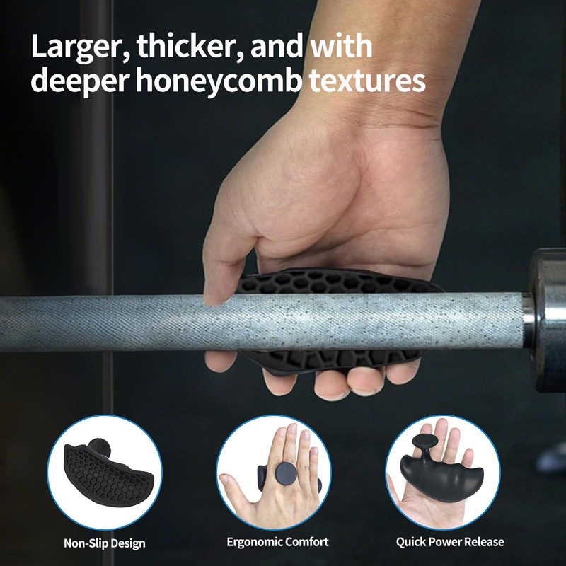 1 Pair Non-Slip Gym Grips, Fitness Grip Pads, Weight Training,