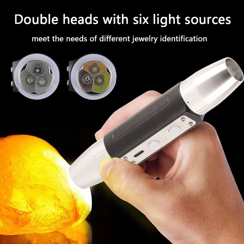 Natudeco Jewellery Flashlight, USB Jade Identification Torch, Bright Jade Rating