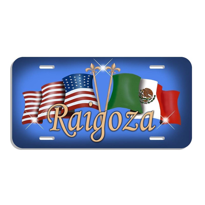 Mexico USA Unity Flags Auto License Plate Personalize Mexican American