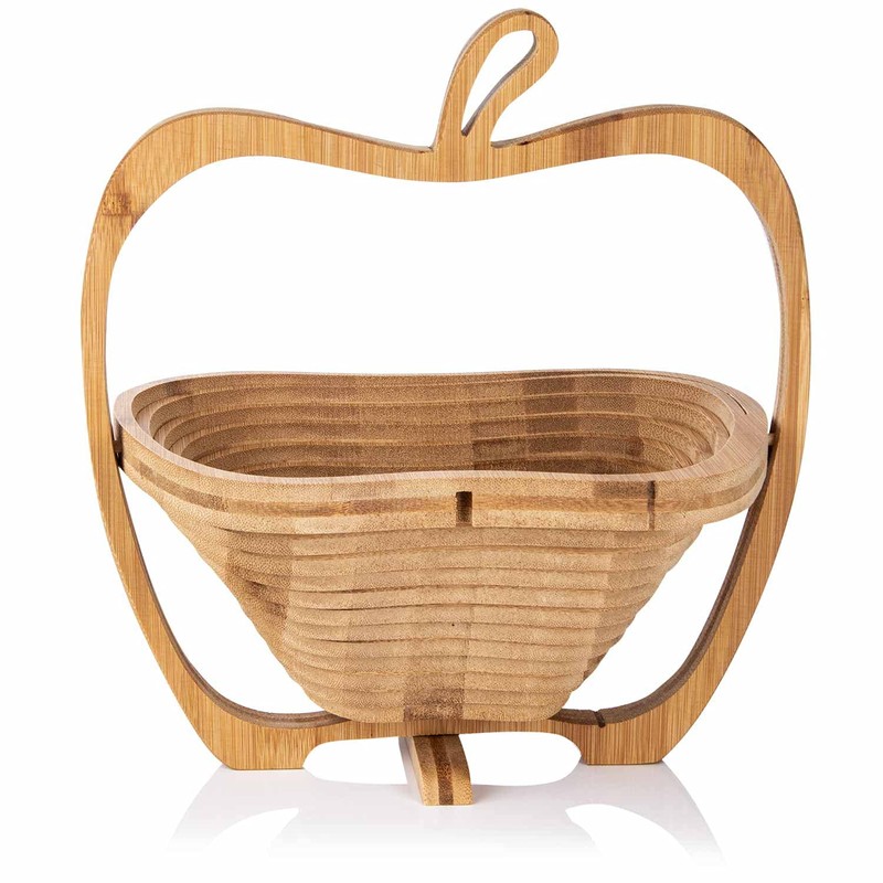 Dimono® Fruit Basket Bamboo Folding Basket, Fruit Bowl, Vegetable Bowl
