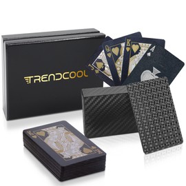 Trendcool Poker Card Game Place Cards Poker with Wooden Box (Black + Box)