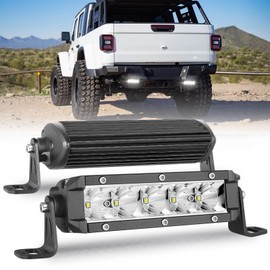 6 Inch LED Light Bar, Niwaker 2Pcs 50W Off Road Driving Lights Spot LED Pod Lights Reverse Backup Lighting Waterproof Fog Lamps Slim Single Row Light Bar for Truck UTV ATV Pickup SUV Bike Boat
