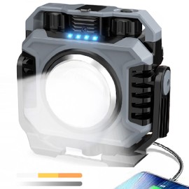 Aplica, Linterna Led Recargable, Linterna Led Portátil, Lámpara de Camping, Haz de luz concentrado, 5000mAh, 2700 - 8000K, Iluminación gradual, Con imán y gancho, Lampara Camping Portátil