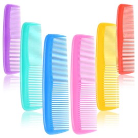 Yorgewd 12 Pieces Hair Combs Set for Women Men 5 Inch Pocket Fine Tooth Hair Comb Unbreakable Plastic , 6 Assorted Colour (12 Pieces)