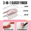 NOVO OVO Short Square Nail Tips 150Pcs Cat Eye, Light